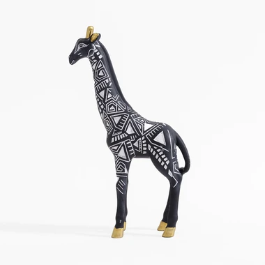 Černo-zlatá dekorativní figurka ŽIRAFA