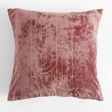Růžový velurový povlak na polštář MONACO 45x45 cm