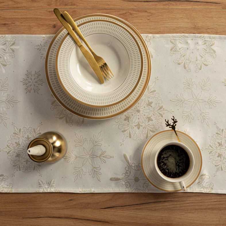 Běhoun na stůl krémový GLORIA 40x120 cm