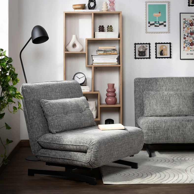 Sofa 92 cm rozkładana PIMIO szara Rozkládací pohovka PIMIO 92 cm šedá