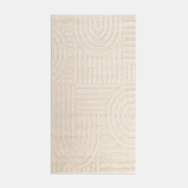 Geometrický koberec MONTY 80x150 cm, bílo-krémový