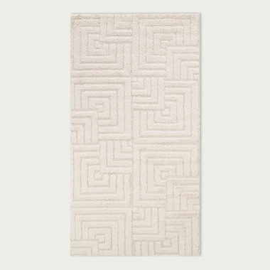 Krémový koberec geometrický 80x150 cm