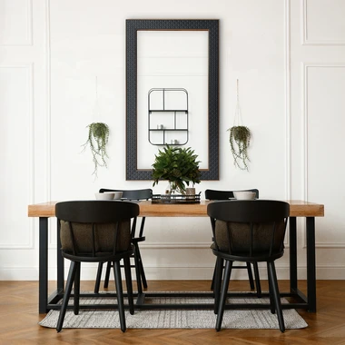 Zrcadlo v černém rámu 76x136 cm