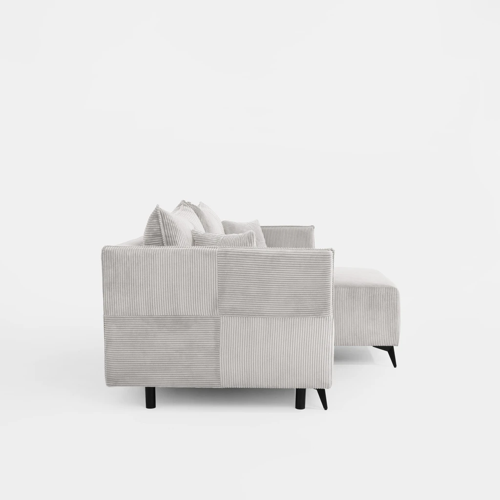 Rozkládací rohová sedačka s polštáři RAGUS světle šedá