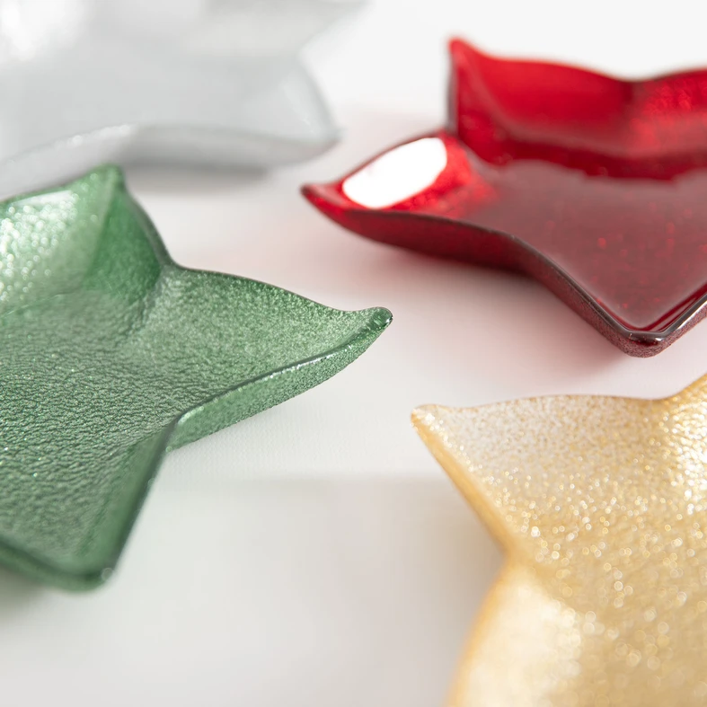 Vánoční servírovací talíř HVĚZDA 20x20x3 cm MIX