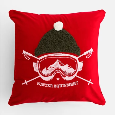 Zimní povlak na polštář SKI SPORT 45x45 cm červený