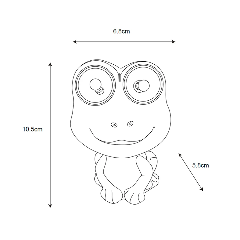 Ozdobna lampa solarna LED IP44 ŻABA - wymiary.