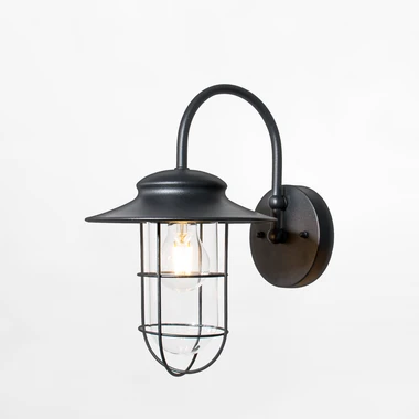 Černé venkovní nástěnné svítidlo IP44 INDUSTRIAL