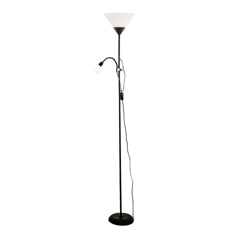 Černá stojací lampa E14 E27
