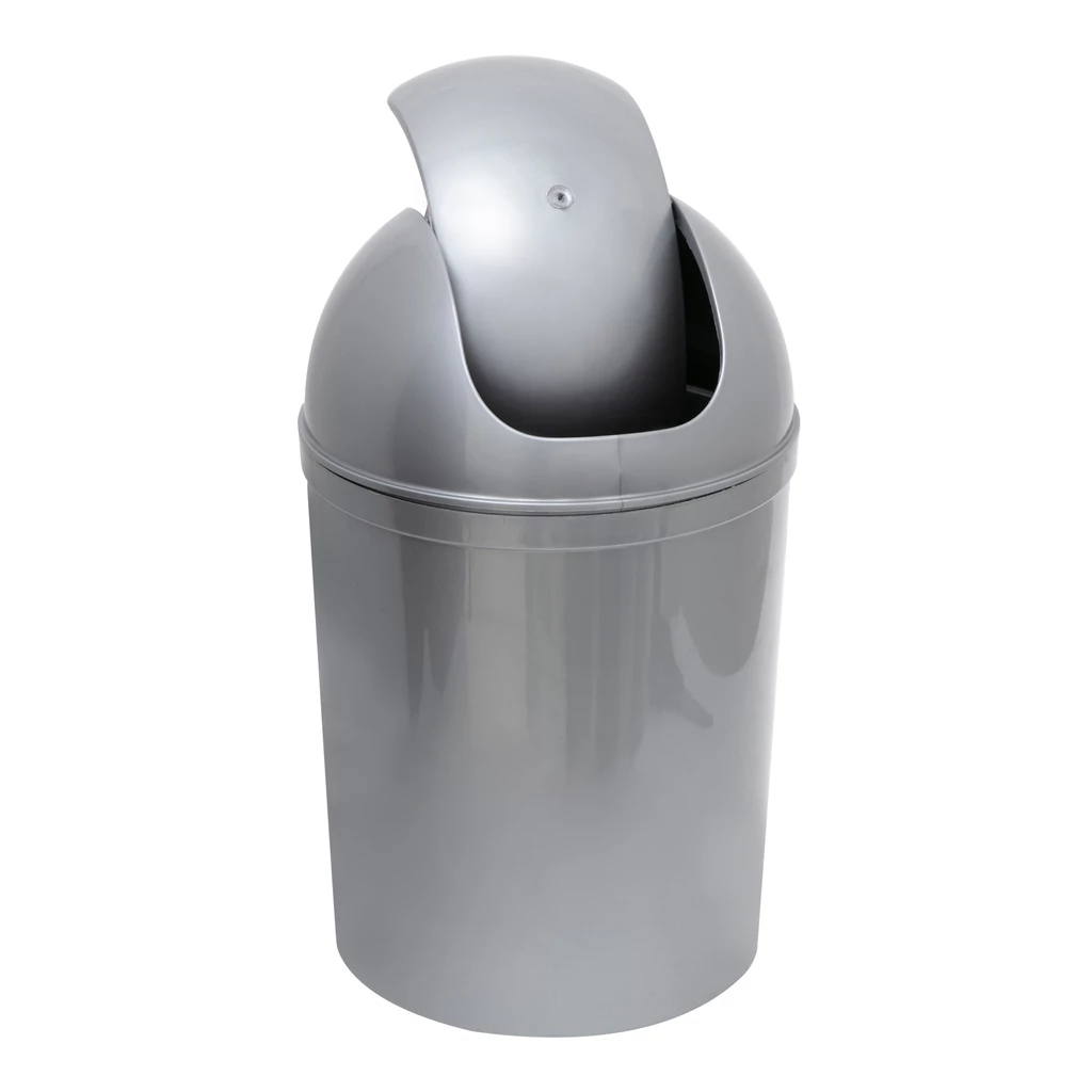 Odpadkový koš s otočným víkem stříbrný 5 l