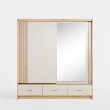 Zrcadlová skříň s posuvnými dveřmi se zásuvkami NEVADA
