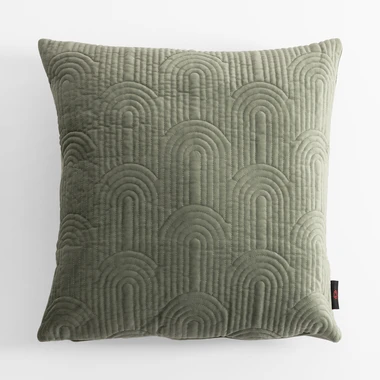 Geometrický zelený velurový povlak na polštář JONES 45x45 cm