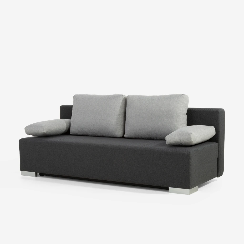 Třímístná rozkládací pohovka BORGO černo-šedá