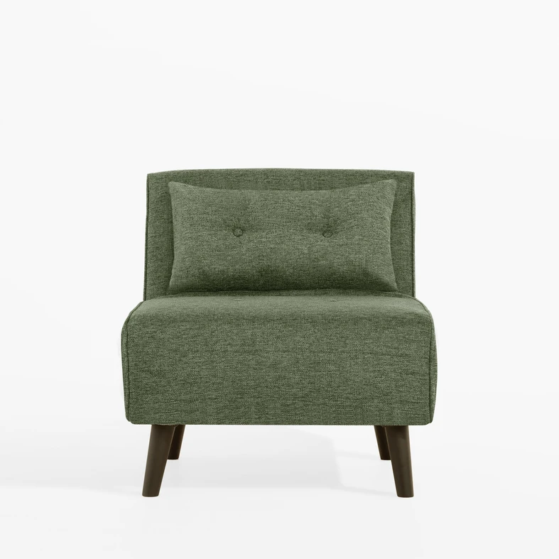 Rozkládací čalouněné křeslo zelené LAVILLA