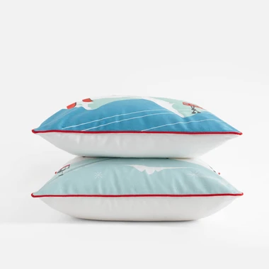 Zimní potah na polštář SKI 45x45 cm bílý.