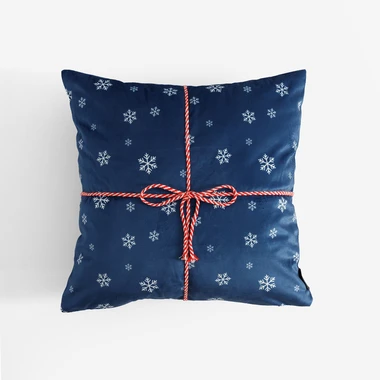 Vánoční povlak na polštář tmavě modrý GIFT 45x45 cm