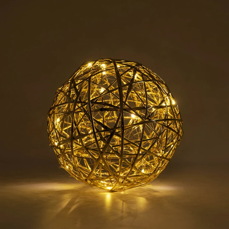 Dekorace LED koule šampaňské zlato, 20 cm