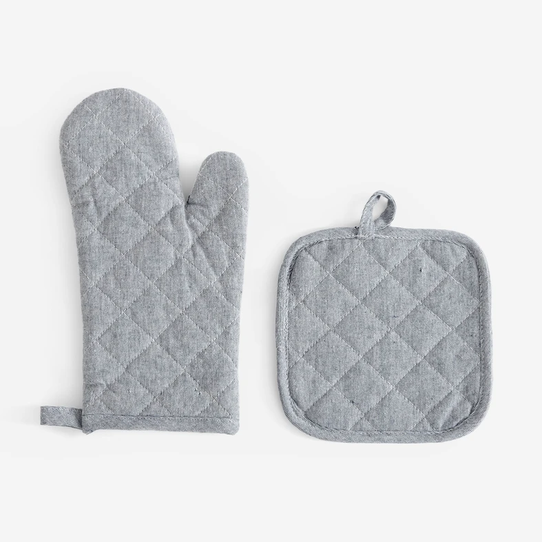 Kuchyňská chňapka s podložkou JEANS COLLECTION šedá.