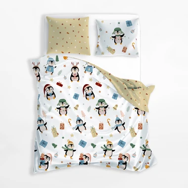 Ložní povlečení bílo-bežové SCANDIC 220x200 cm