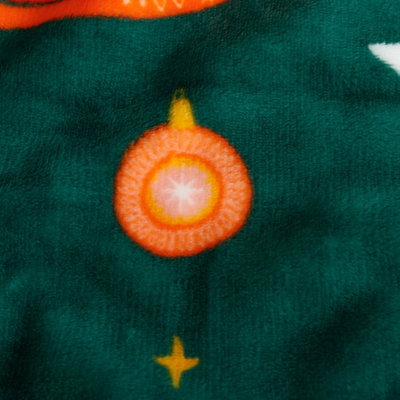 Vánoční deka s koníky zelená CODIE 130x160 cm