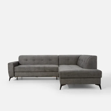 Šedo-béžová rozkládací rohová sedací souprava STORN pravá