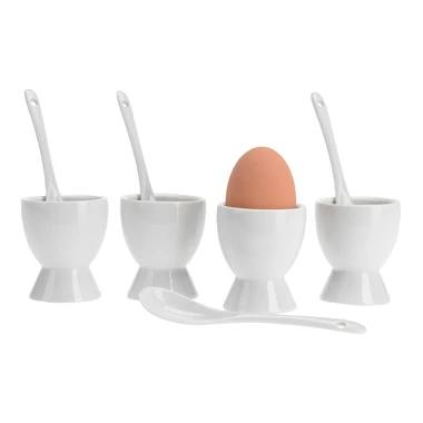 Sada 4 kalíšků na vejce se lžičkami