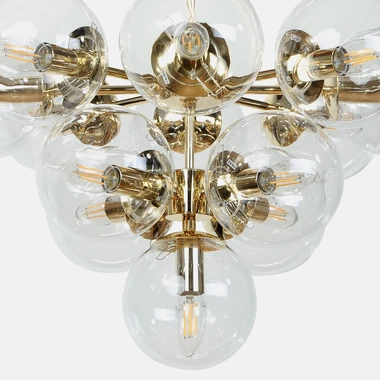 Zlaté stropní svítidlo 13 kulovitých stínidel ZUMBA.