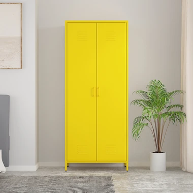 Žlutá 2-dveřová skříň SOLANS