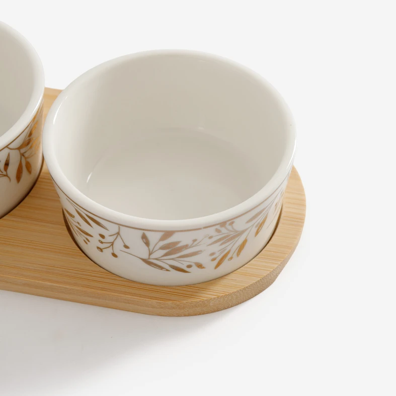 Sada 3 misek na bambusovém podstavci