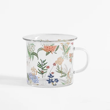 Skleněný hrnek KVĚTINY 350 ml