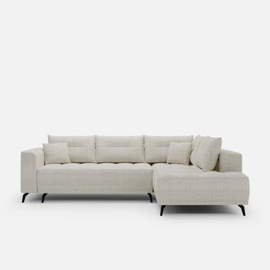 Béžová rozkládací rohová sedací souprava MERU pravá