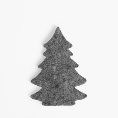 Šedá kapsa na příbory VÁNOČNÍ STROMEK 10x14 cm, 4 ks