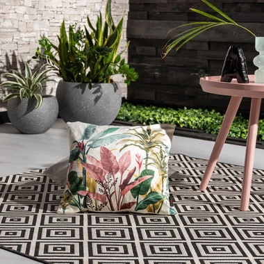 Béžový povlak na polštář s listy MADERA 45x45 cm