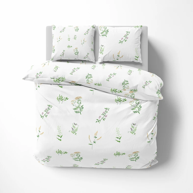 Bavlněné povlečení s motivem lučních květin COTTAGE HOME 220x200 cm