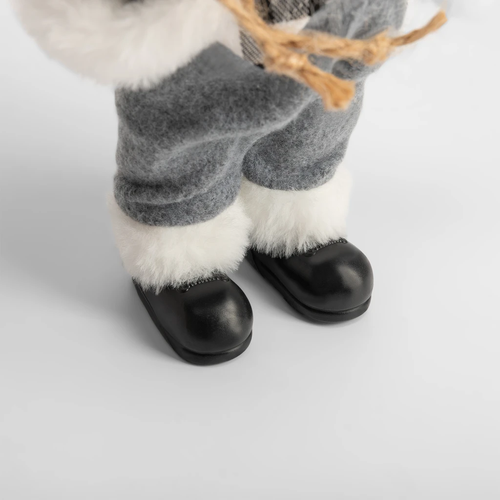 Vánoční figurka MIKULÁŠ světle šedá 40 cm