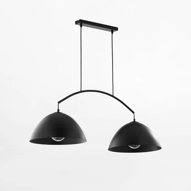 Černé matné industriální závěsné svítidlo s 2 stínidly FARO