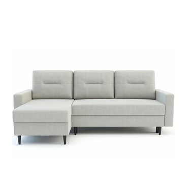 Světle šedá rohová sedací souprava POLLY se 2 úložnými prostory