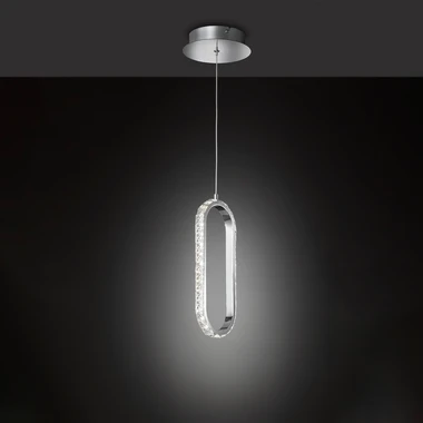 Oválné chromované závěsné LED svítidlo HARLEY