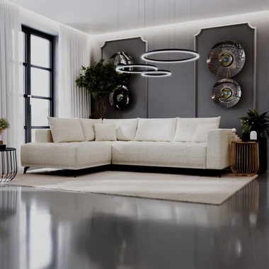 Béžová rozkládací rohová sedací souprava MERU levá