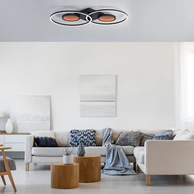 Černé stropní svítidlo LED RGB TUNEL s dálkovým ovládáním