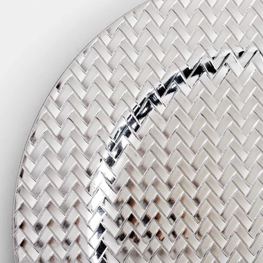 Dekorační talíř podtalíř stříbrný 33 cm