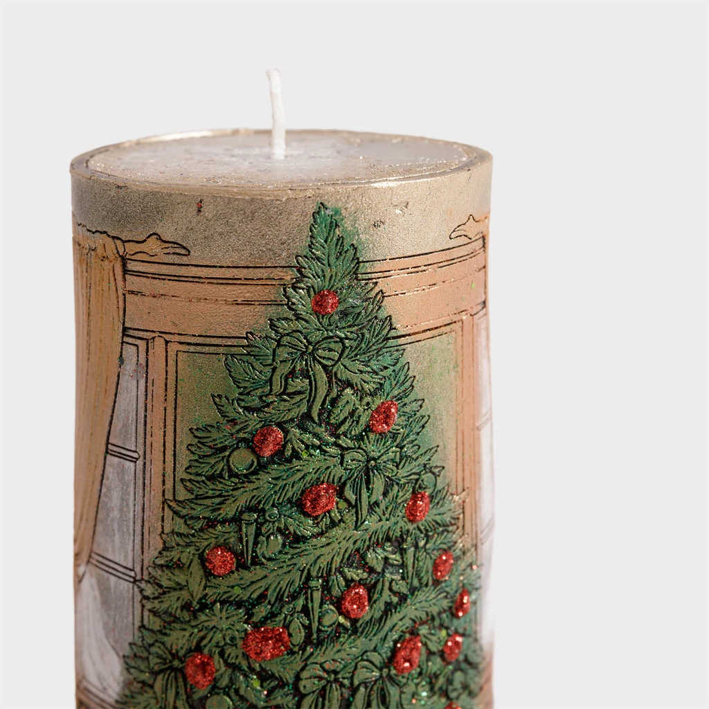 Zlatá svíčka VÁNOČNÍ POKOJ 6,5x14 cm