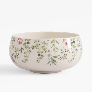 Porcelánová miska se zeleno-růžovými květy 660 ml