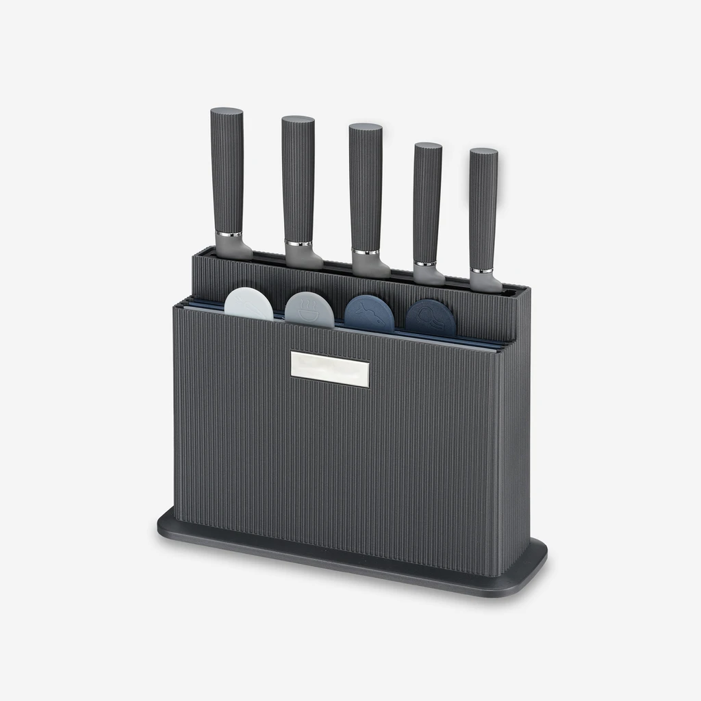 Sada nožů v bloku a 4 krájecí desky MALOY