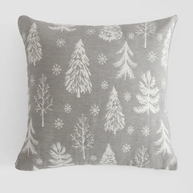 Povlak na polštář se stromečky světle šedý ENJOY 45x45 cm