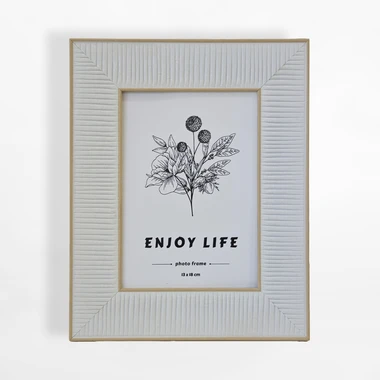 Bílý boho fotorámeček 13x18 cm