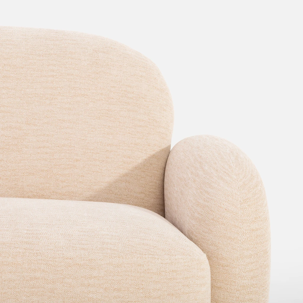 Detal, zbliżenie na fotel i jego zaokrąglone wykończenia