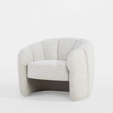 Světle šedé čalouněné křeslo MANUL