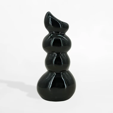 Černá váza sněhulák 24,2 cm