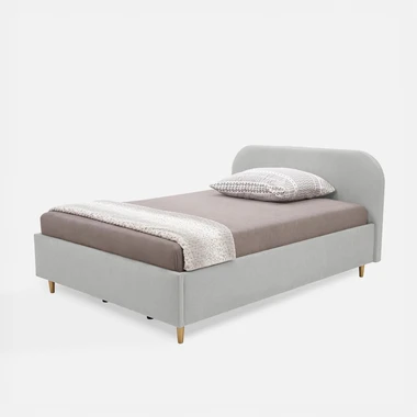 Šedá velurová postel SANTADI 90x200 cm